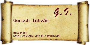 Gersch István névjegykártya